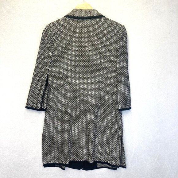 Ming Wang Knit Cardigan Tunic Womens Small S Business Blazer Black Long Mature - Picture 2 of 14